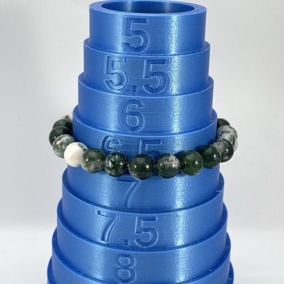 Green Moss Agate Stone Beaded Stretch Bracelet Boho Statement Classic - Picture 5 of 6